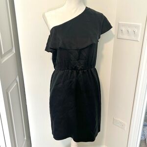 Halston Heritage Black One-Shoulder Dress